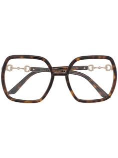 Gucci Eyewear очки в массивной оправе с декором Horsebit