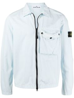 Stone Island бомбер на молнии с нашивкой-логотипом
