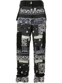 Sacai брюки с принтом пейсли