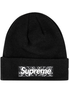 Supreme шапка бини с логотипом из коллаборации с New Era