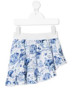 Monnalisa юбка асимметричного кроя с принтом