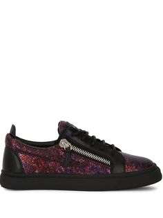 Giuseppe Zanotti кроссовки Frankie с тиснением под кожу змеи