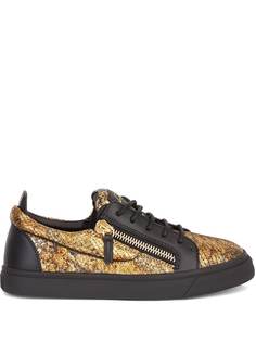 Giuseppe Zanotti кроссовки Frankie с тиснением под кожу змеи