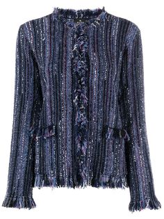Etro кардиган в клетку с бахромой