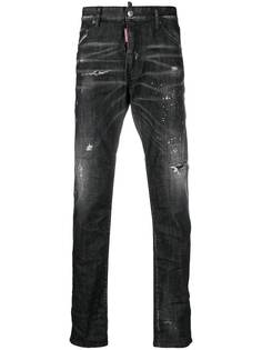 Dsquared2 прямые джинсы с прорезями