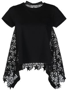 Sacai футболка со вставкой на спине