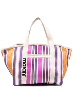 Isabel Marant полосатая сумка-тоут с логотипом