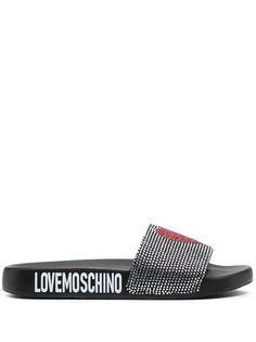 Love Moschino шлепанцы с кристаллами
