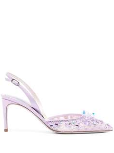 René Caovilla кружевные туфли Cinderella 75