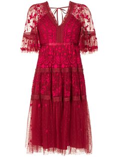 Needle & Thread кружевное платье миди Midsummer с вышивкой