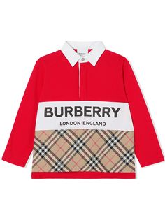 Burberry Kids рубашка поло в клетку