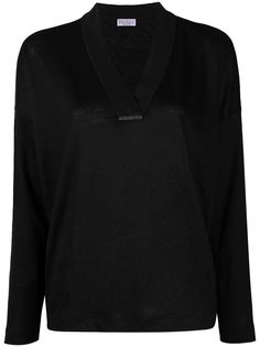 Brunello Cucinelli топ тонкой вязки с V-образным вырезом