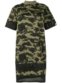 A BATHING APE® платье-футболка с камуфляжным принтом