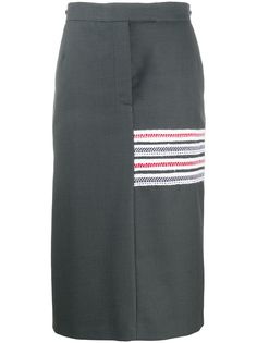 Thom Browne юбка миди с полосками 4-Bar