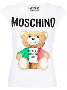 Moschino футболка с рукавами кап и логотипом