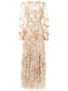 Needle & Thread платье Harlequin Rose с оборками