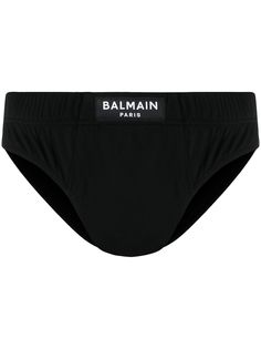 Balmain трусы-брифы с нашивкой-логотипом