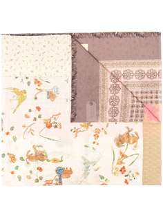 Pierre-Louis Mascia panelled-print cotton-silk scarf
