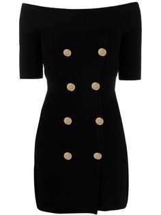 Elisabetta Franchi платье в рубчик с открытыми плечами