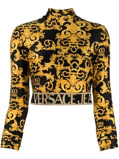 Versace Jeans Couture укороченный топ с принтом Barocco