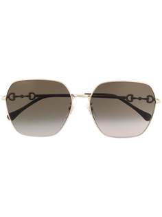 Gucci Eyewear массивные солнцезащитные очки с декором Horsebit