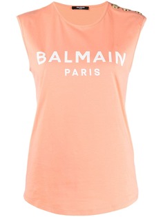 Balmain топ без рукавов с логотипом