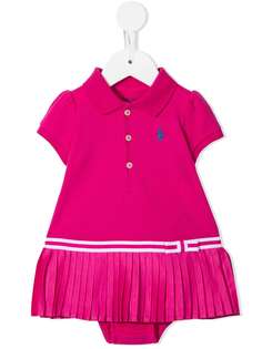 Ralph Lauren Kids платье с воротником поло и плиссированной юбкой