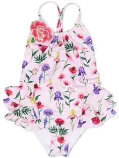 Monnalisa купальник с оборками и цветочным принтом