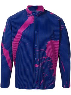 Homme Plissé Issey Miyake рубашка с эффектом разбрызганной краски