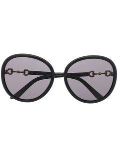 Gucci Eyewear массивные солнцезащитные очки в круглой оправе