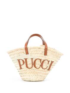 Emilio Pucci пляжная сумка-корзина с нашивкой-логотипом