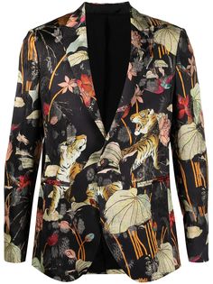 Etro пиджак с цветочным принтом