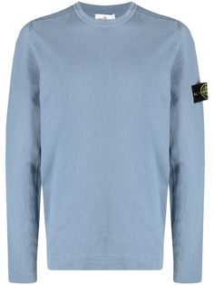 Stone Island logo-patch knitted jumper