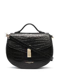 Lancaster crocodile effect crossbody bag