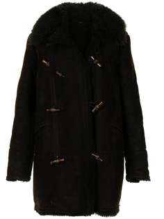 Gucci Pre-Owned пальто с застежкой тогл и лацканами из овчины