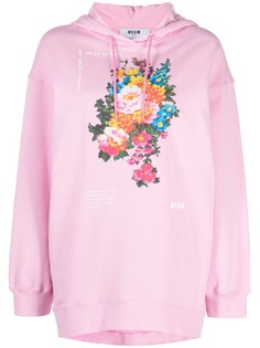 MSGM футболка с цветочным принтом