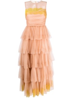 RED Valentino ярусное платье из тюля пуэн-деспри