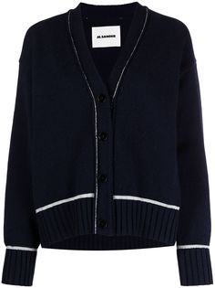 Jil Sander кардиган с контрастной окантовкой