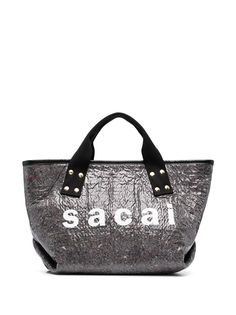 Sacai сумка-тоут с логотипом