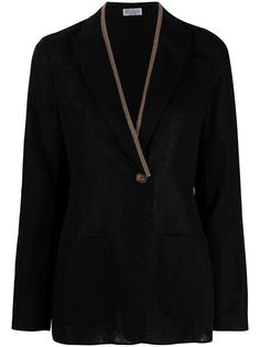 Brunello Cucinelli metallic lapel detail blazer