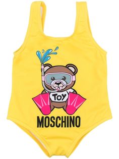 Moschino Kids Teddy Bear-print low-back swimsuit