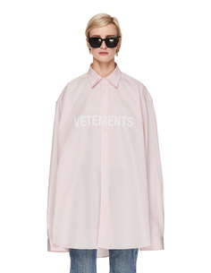 Розовая рубашка с логотипом Vetements