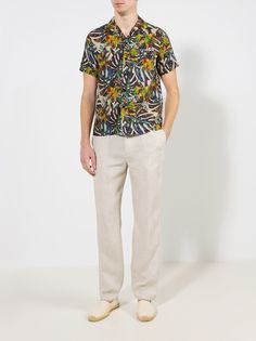 Alessandro Manzoni Jeans Льняные прямые брюки