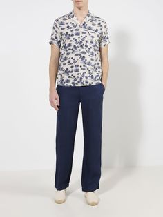 Alessandro Manzoni Jeans Льняные прямые брюки