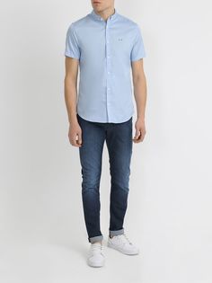 Armani Exchange Хлопковая рубашка с коротким рукавом