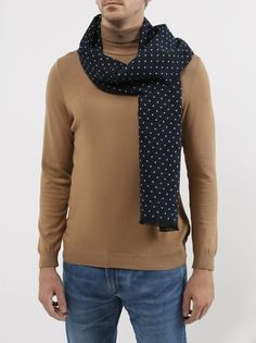 Alessandro Manzoni Jeans Мужской шарф в горох