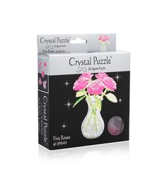 Головоломка 3D Crystal Puzzle Букет в вазе Розовый цвет: розовый