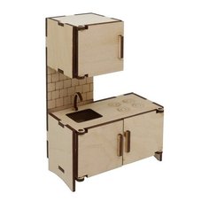 Astra & Craft Деревянная заготовка для декорирования "Кухонный модуль навесной шкаф и мойка" L-723 береза