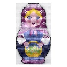 Hobby & Pro Набор для вышивания Матрешка с цветами 14 х 9,5 см (П-0009)