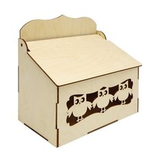 Astra & Craft Деревянная заготовка для декорирования Коробка под специи Совушки L-1150 береза